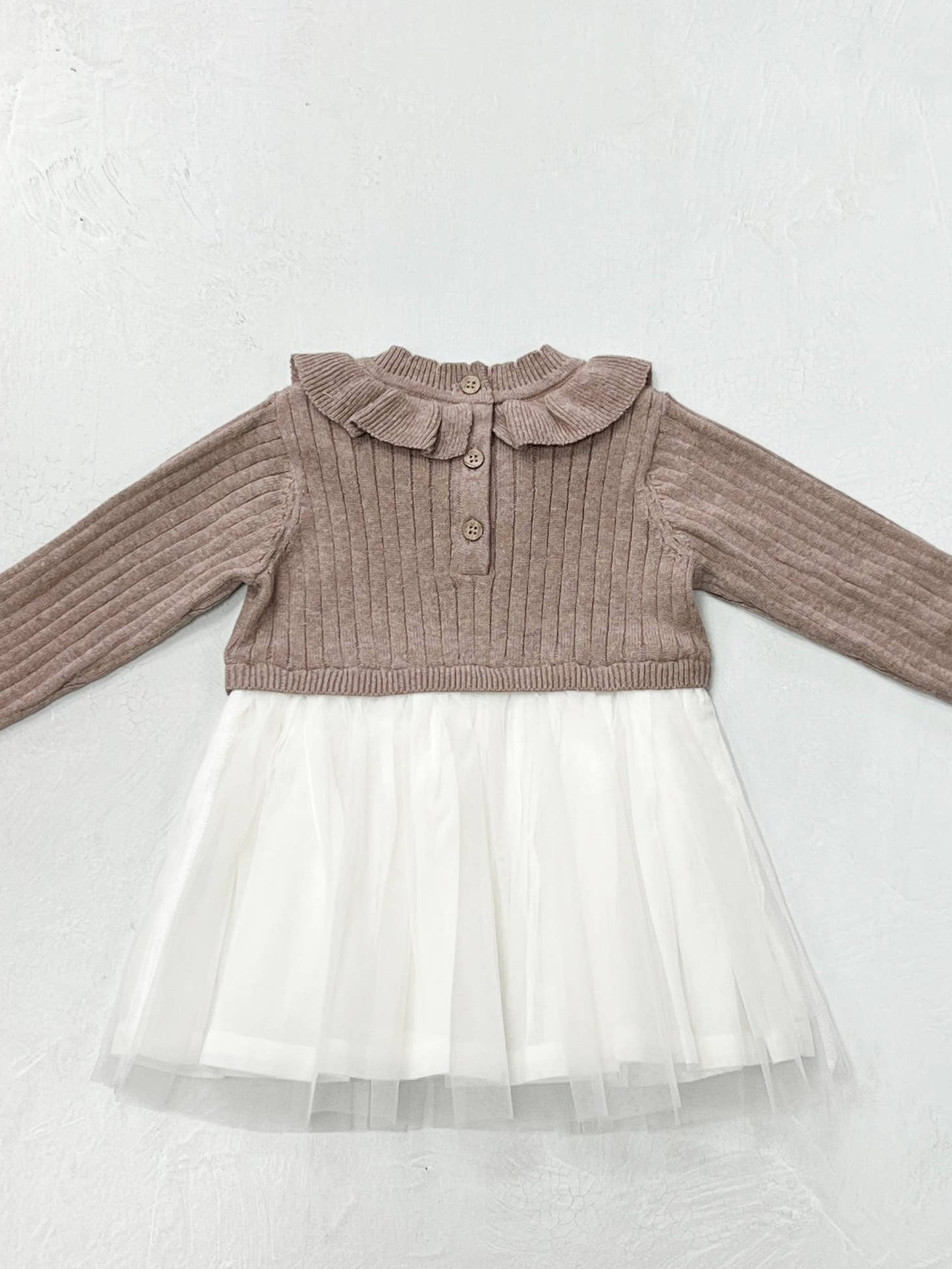 Sweater Top & Tutu Combo Baby Dress - Teal, Cafe Latte or Vintage Rose