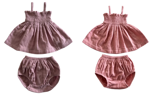 SIIX Collection - Lavender or Rosy Smocked Set