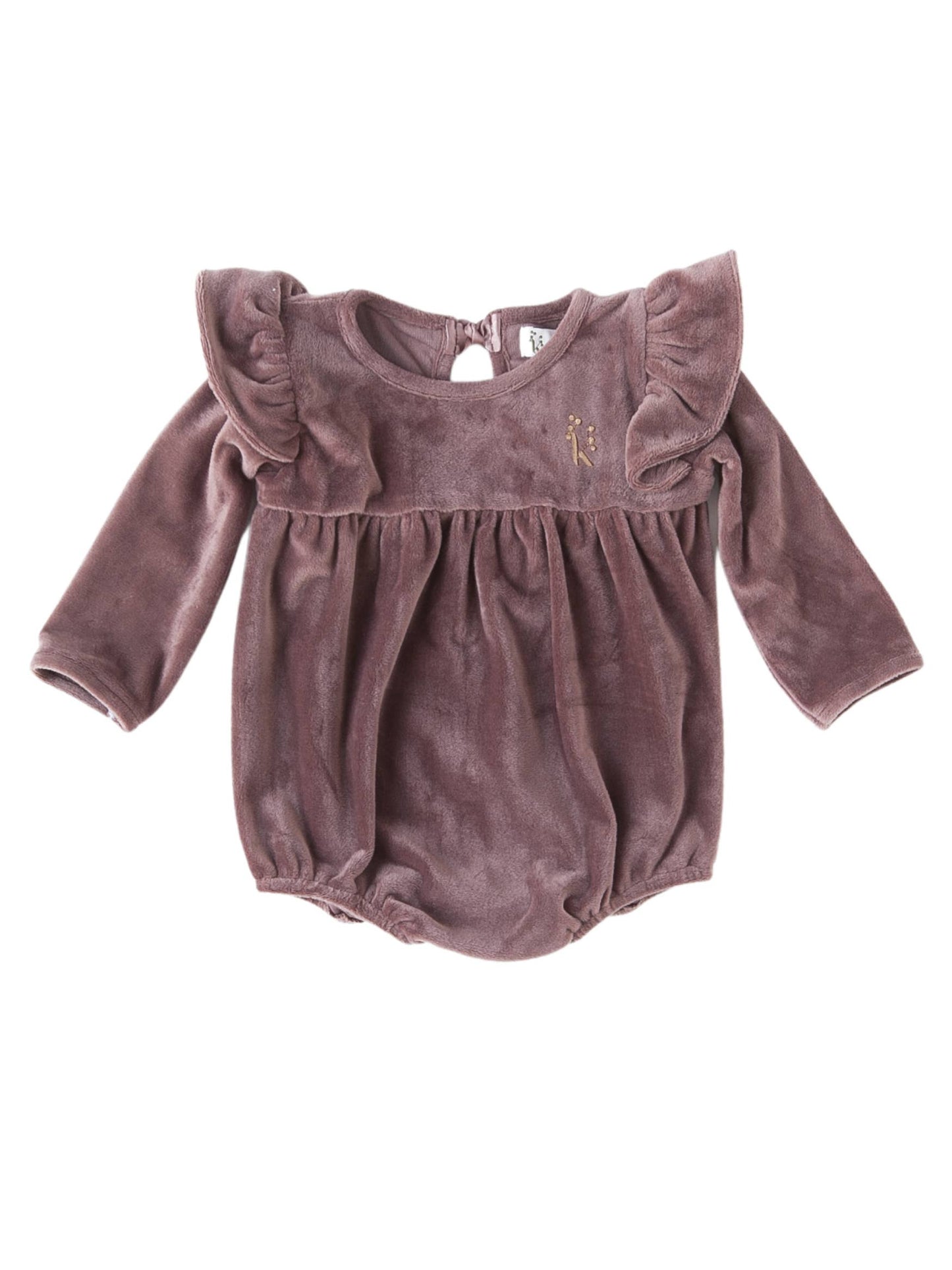 Milana Winged Velour Playsuit - Thistle