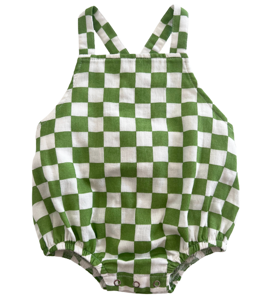 SIIX Collection - Lime Checkerboard August Sunsuit