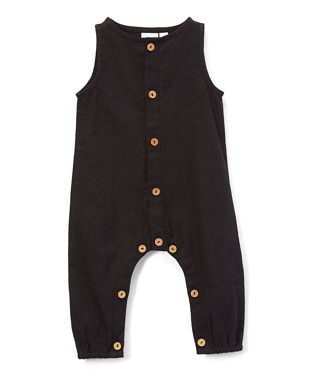 Boys Black Infant Sleeveless Jumpsuit