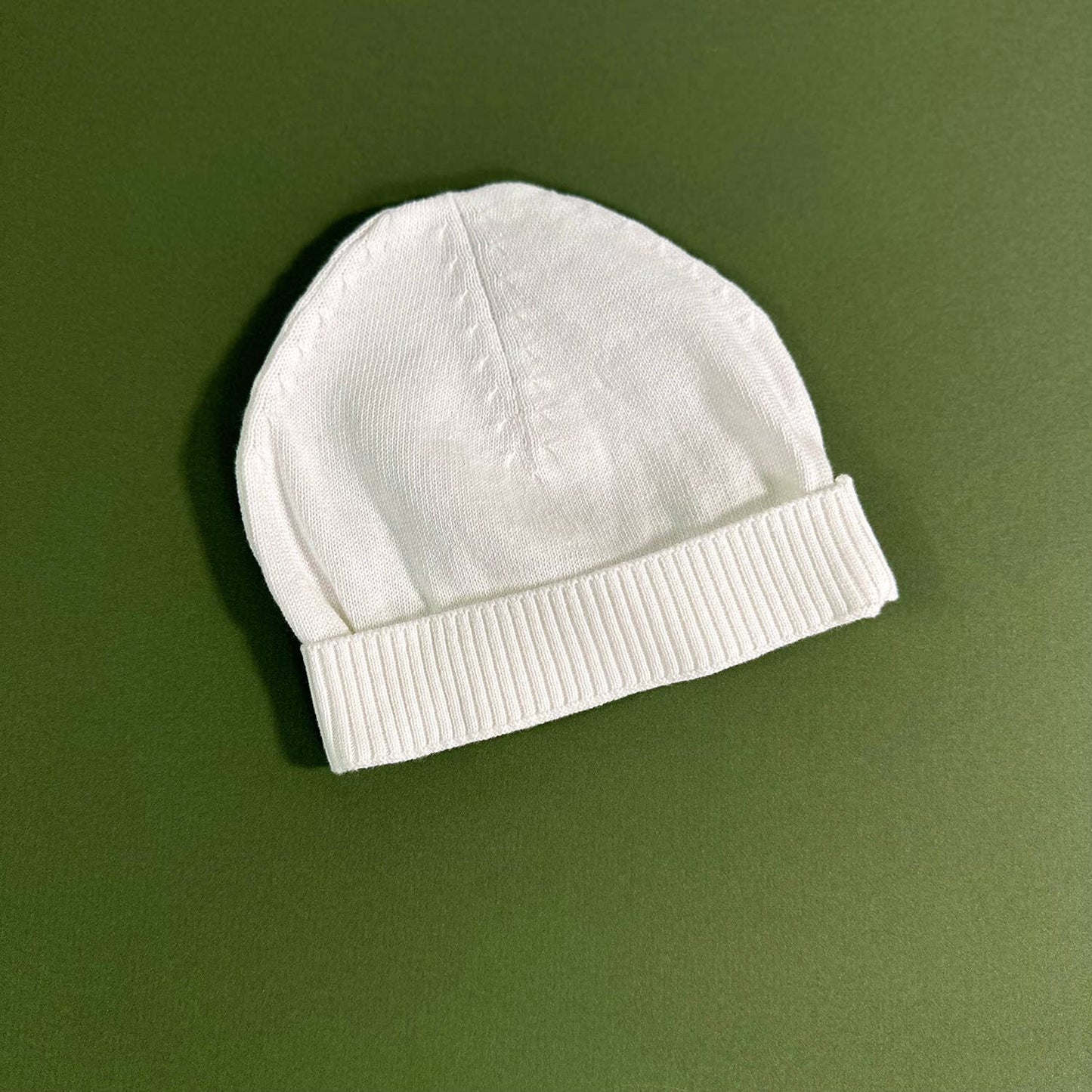 White Knit Sweater Baby Beanie Hat