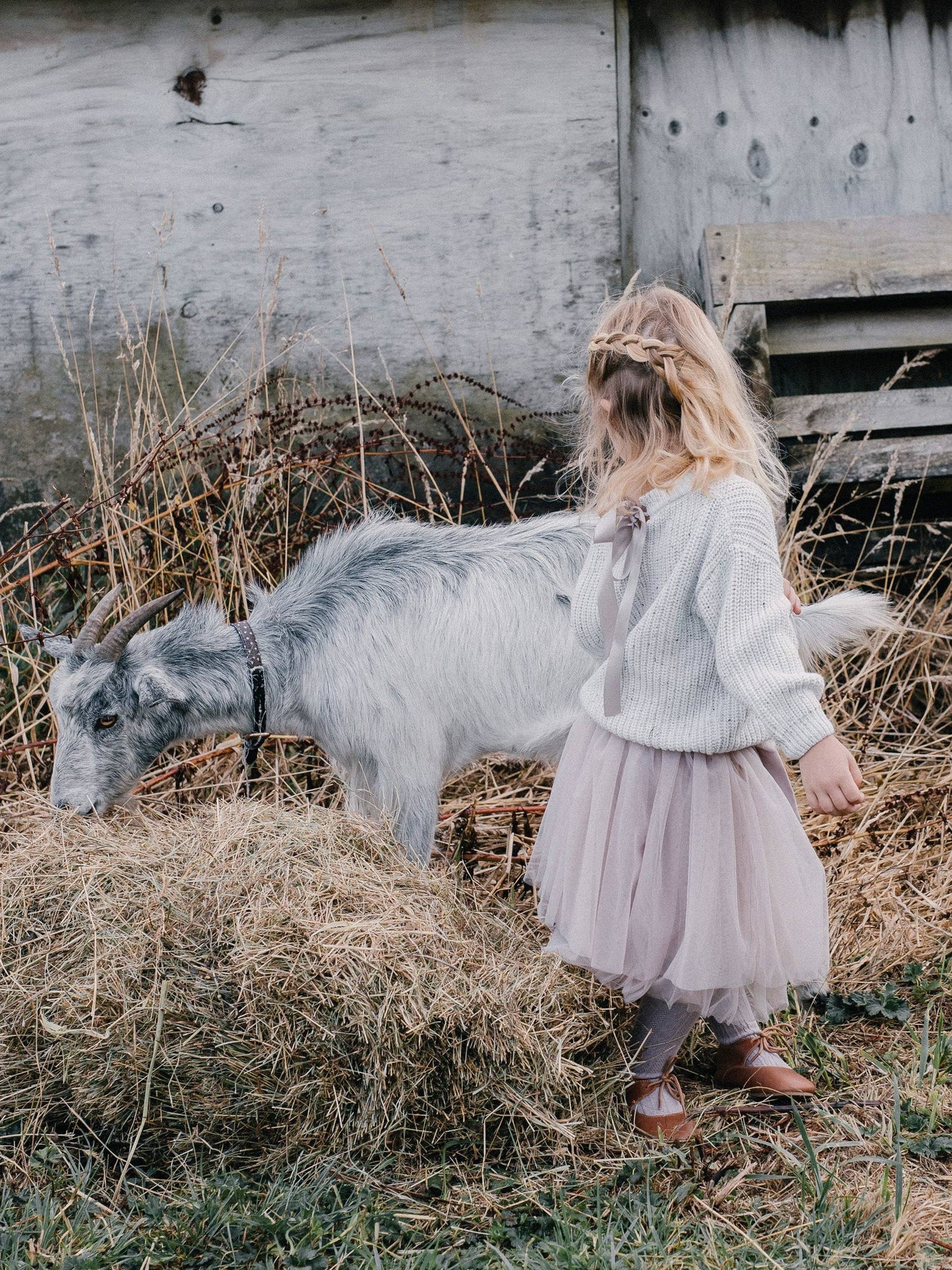 The Classic Sweater with Bow in Marle Grey