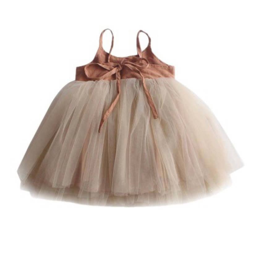 Annie & Charles Terracotta Linen Tulle Dress