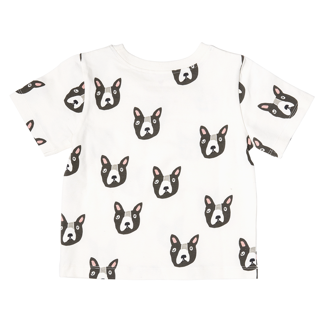 Pink Chicken Boston Terrier Kids Organic Tee